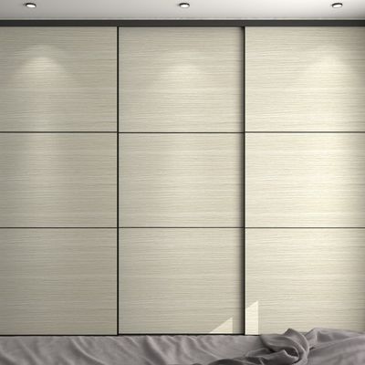 Custom Fitted Sliding Door Wardrobe Wooden Walnut For Master Bedroom