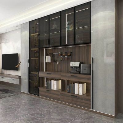 Factory Manufacturer Custom 60 Inch Walnut TV Unit Stand Cabinets Assembled
