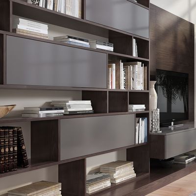 Living Room Under TV Cabinet Walnut Media Console Stand Coffee Center