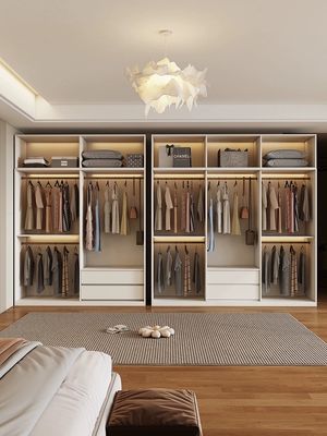 Custom Household Sliding Door Wardrobe Already Assembled Wooden