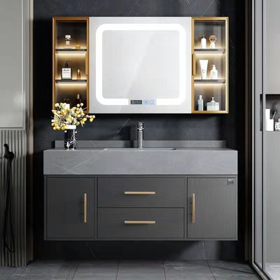 Top Mounting Hardwood Bathroom Vanity unit 600mm With Mirror