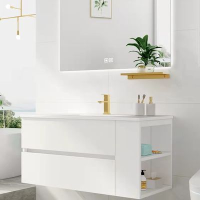 Wall Mounted Solid Wood Bathroom Vanity Countertop With Sink