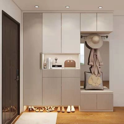 Modern 10 Tier Shoe Rack Mirrored Shoe Cabinet Hardwood MDF