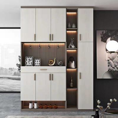 Plywood Shoe Storage Cabinet Entryway Display Cupboard