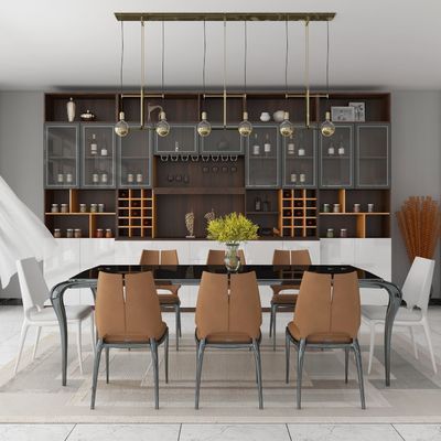 ODM Corner Dining Room Cabinet Sideboard Buffet Table Wood Tabletop
