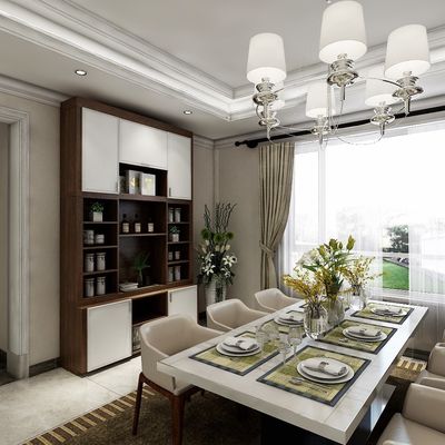 Lacquer Upholstered Dining Room Storage Cabinet Hutch Marble Chairs