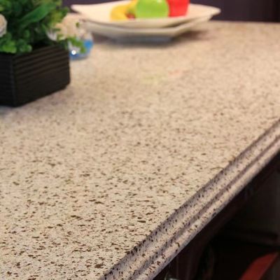 Kitchen Leathered White Starlight Quartz Countertops Artificial