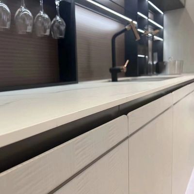 Polished Artificial Quartz Stone Countertop Babylon Gray Quartz OEM