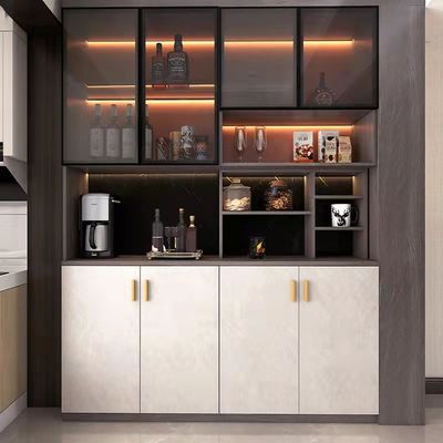 Plywood Hardwood Glass Showcase Cabinet Display For Living Room Bookcase