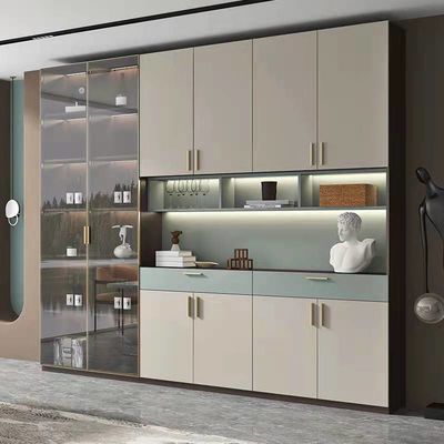 ODM Wall Mounted Showcase Cabinet Commercial Glass Display Case Lacquer Finish