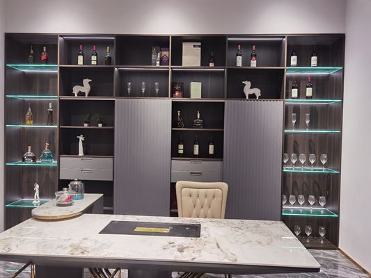 Custom Showcase Glass Display Bookcase E1 Mdf Board Matt Finish