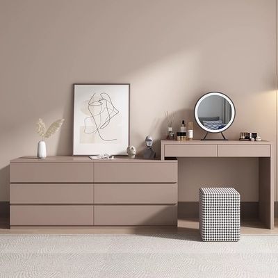 Customized Fabric Leather Wooden Vanity Table Unit Bedroom Nightstand