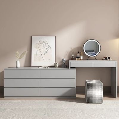 Customized Fabric Leather Wooden Vanity Table Unit Bedroom Nightstand