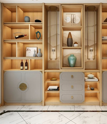 Ash Wood Corner Bedroom Bookshelf Wall Solid Wooden Upholstery