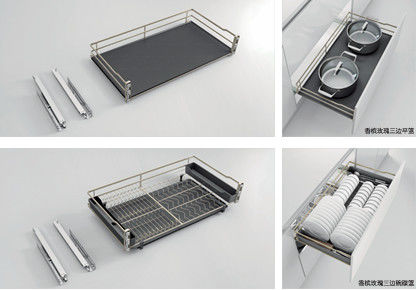 Factory 304SS Pull Out Larder 200mm Baskets For Kitchen Cupboards