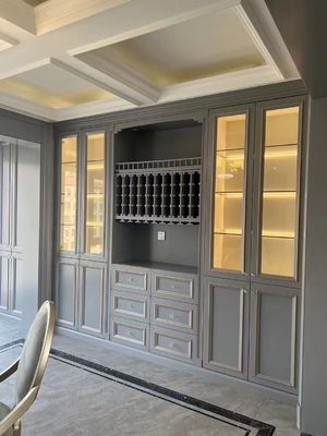 15mm Solid Wood Island Modular Black Melamine Kitchen Cabinets Units