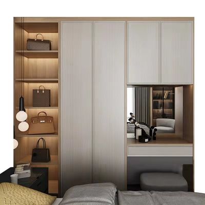 Customized Make Bedroom Furniture Wooden Door Swing Wardrobe Cabinet