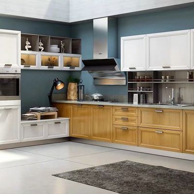 Modern Plywood Kitchen Cabinet With Sliding Door Customized Melamine Board