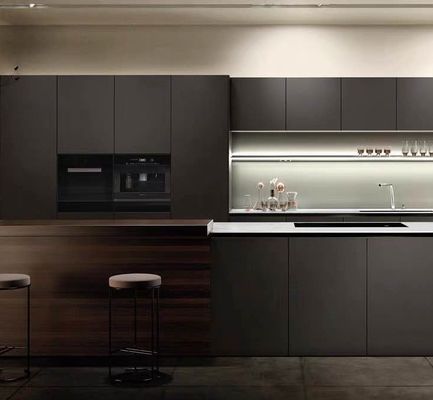 Customized Modern Home Furniture Solid Cherry Wood White Kitchen Storage Cabinet Set