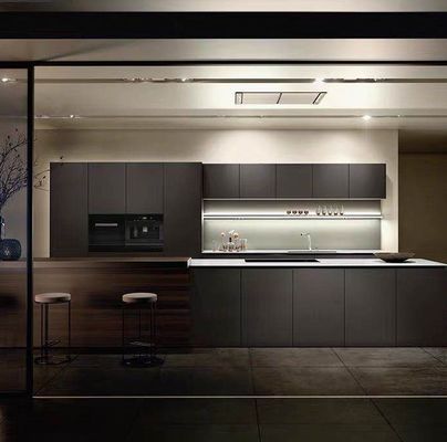 Customized Modern Home Furniture Solid Cherry Wood White Kitchen Storage Cabinet Set