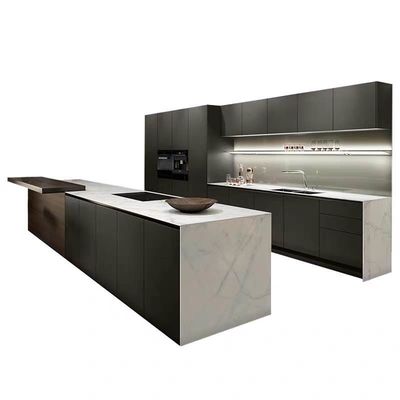 Customized Modern Home Furniture Solid Cherry Wood White Kitchen Storage Cabinet Set