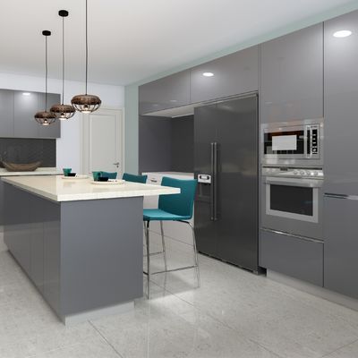 18mm Melamine Board Modern Wall Hanging Kitchen Cabinet with Acrylic Finish