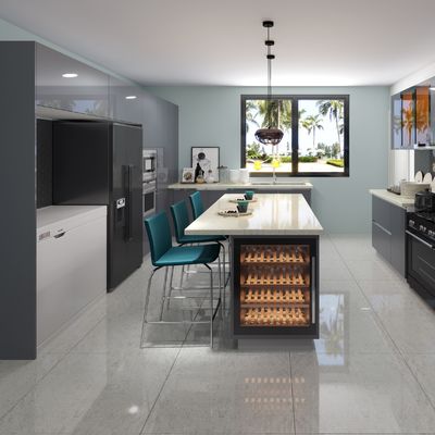 18mm Melamine Board Modern Wall Hanging Kitchen Cabinet with Acrylic Finish