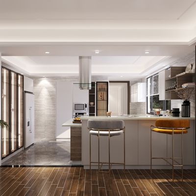 High Glossy Lacquer Melamine Board Modern Kitchen Cabinet with Acrylic Door Panel