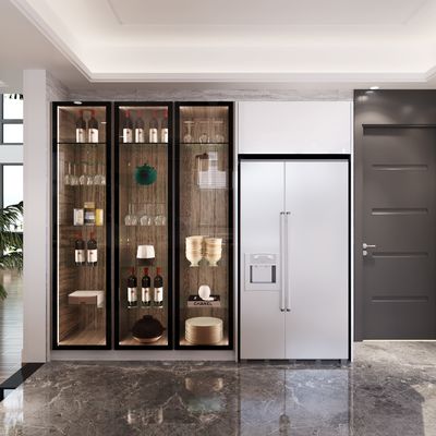 High Glossy Lacquer Melamine Board Modern Kitchen Cabinet with Acrylic Door Panel