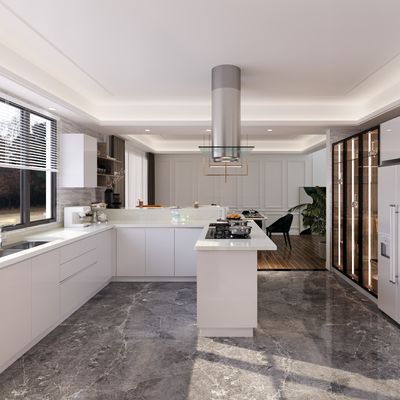 High Glossy Lacquer Melamine Board Modern Kitchen Cabinet with Acrylic Door Panel