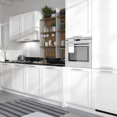 Island Kitchen Cabinets White Solid Wood Indoor Drawer Basket Equipped Cupboard