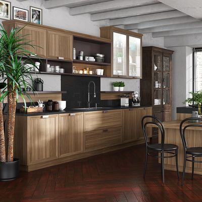 Furniture Muebles Solid Wood Baratos Kitchen Cabinet Pvc With Accessories Set