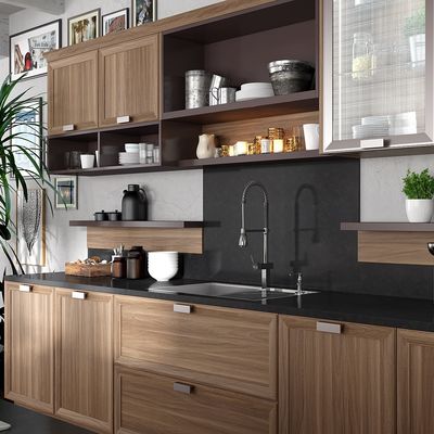 Furniture Muebles Solid Wood Baratos Kitchen Cabinet Pvc With Accessories Set