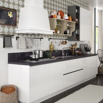 Lacquer Finished Soft Closing Classical Style RTA Kitchen Cabinet For House Vila