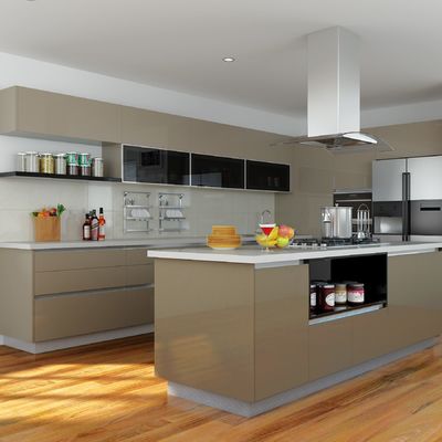 Free Design Modular Kitchen Furniture Modern Black Kitchen Cabinets Wooden