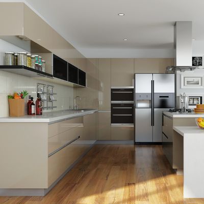 Free Design Modular Kitchen Furniture Modern Black Kitchen Cabinets Wooden