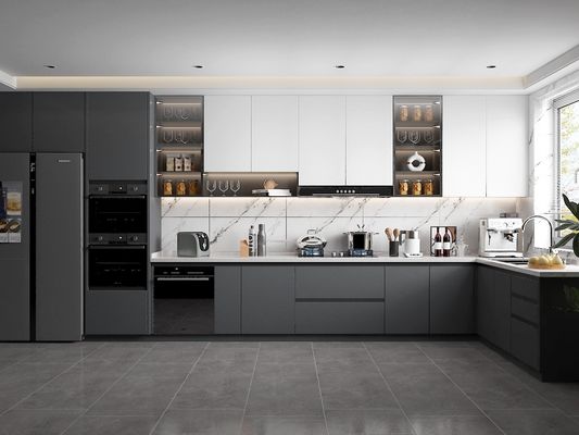 Luxury Hotel European Karachi Kitchen Furniture Modern Kitchen Cabinets Gray