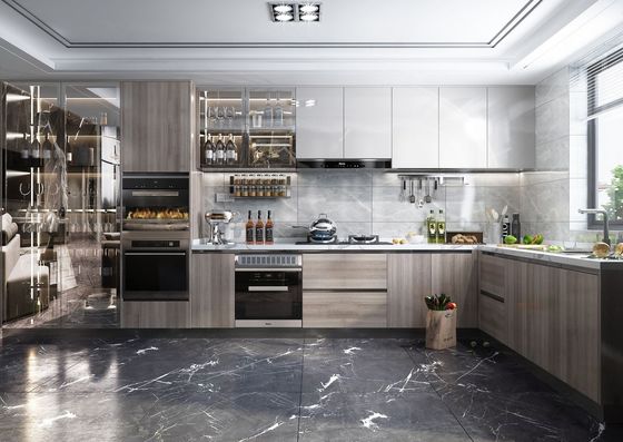 Luxury Handless High Glossy Lacquer Home Storage Sales Kitchen Cabinets