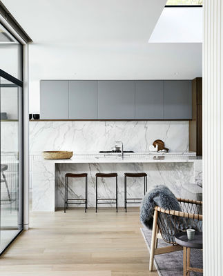 L Shaped Ready To Assemble High Gloss Lacquer Kitchen Cabinets For Apartment