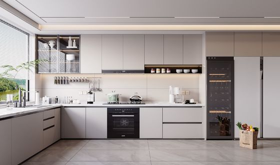 Customized Modern Design Plywood Particleboard Carcass Lacquer Kitchen Cabinets