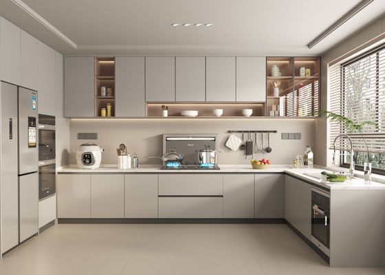 Luxury White Shaker Pvc Modern High Gloss Acrylic Designs Kitchen Cabinet