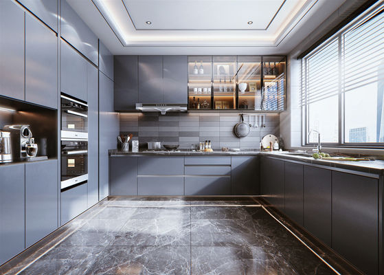Elegant Style Modern Kitchen Cabinet Modular Kitchen Set With Quartz Countertop