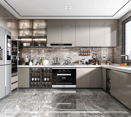 KITCHEN FURNITURE WITH KITCHEN CABINET VENEER OF BEADED SHAKER PANEL AND SOLID WOOD