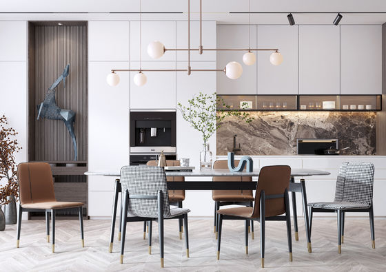 High Gloss OEM Furniture Modular Lacquer Kitchen Cabinets With Marble