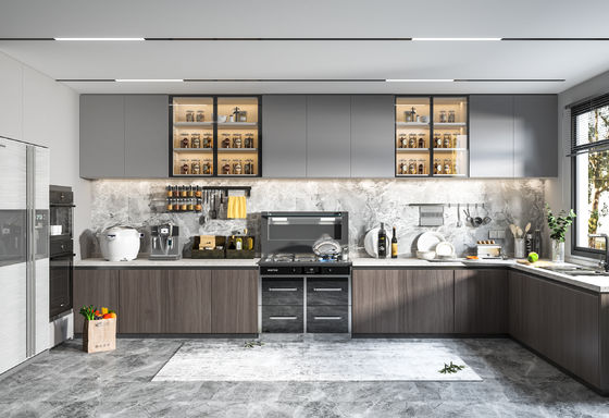 Manufacturer Customized Designs Modern MDF High Gloss Lacquer Kitchen Cabinet
