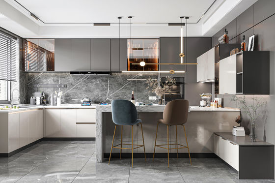 Manufacturer Customized Designs Modern MDF High Gloss Lacquer Kitchen Cabinet