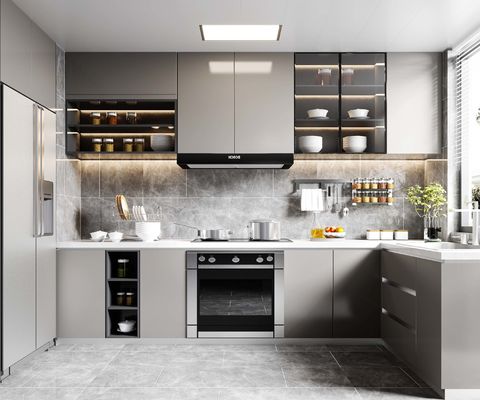 Modern  Pvc Door kitchen Cucina Complete plywood Pantry Cupboard Cabinet