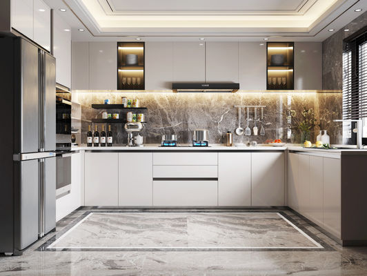 Modern  Pvc Door kitchen Cucina Complete plywood Pantry Cupboard Cabinet
