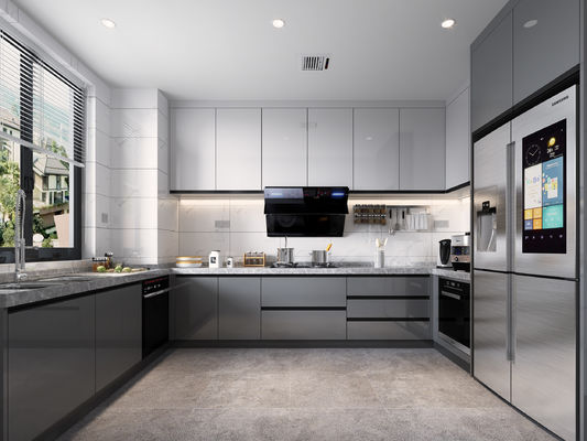 Free Customzied Design Laminate Modern Frameless Timber Finish Kitchen Cabinets