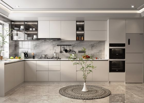 Free Customzied Design Laminate Modern Frameless Timber Finish Kitchen Cabinets